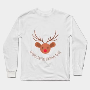 marry christmas cute Fawn double tap to boop my nose design Long Sleeve T-Shirt